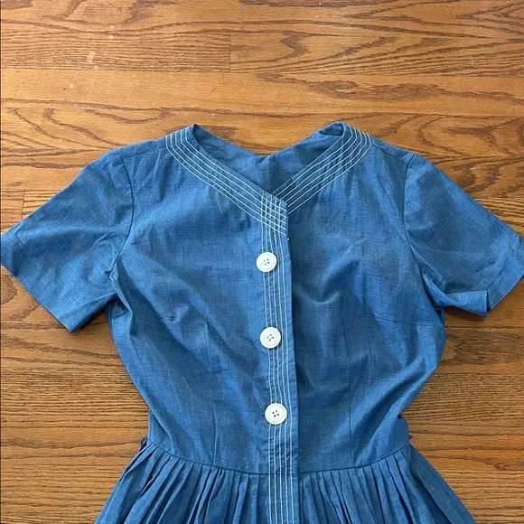 Vintage Dress Women’s Handmade by Dixie Deb Denim Blue Dress Western - Picture 14 of 15